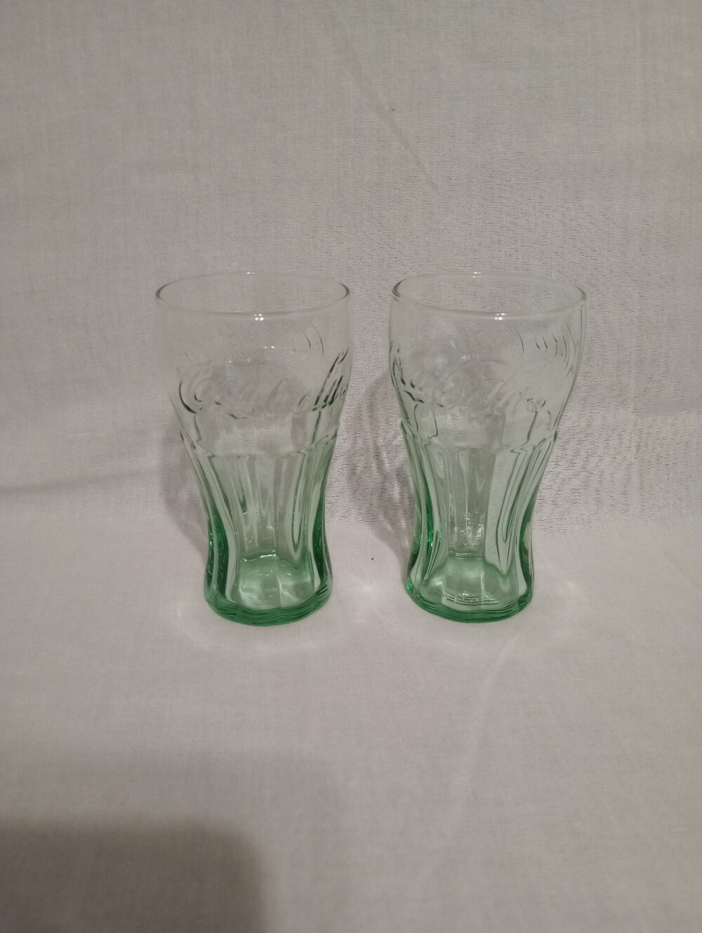 Vintage Libbey Coca Cola Green 6 Ounce Juice Glasses-- Set of 2